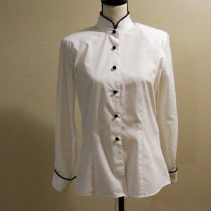 Pendleton size 6 white shirt with velvet trim